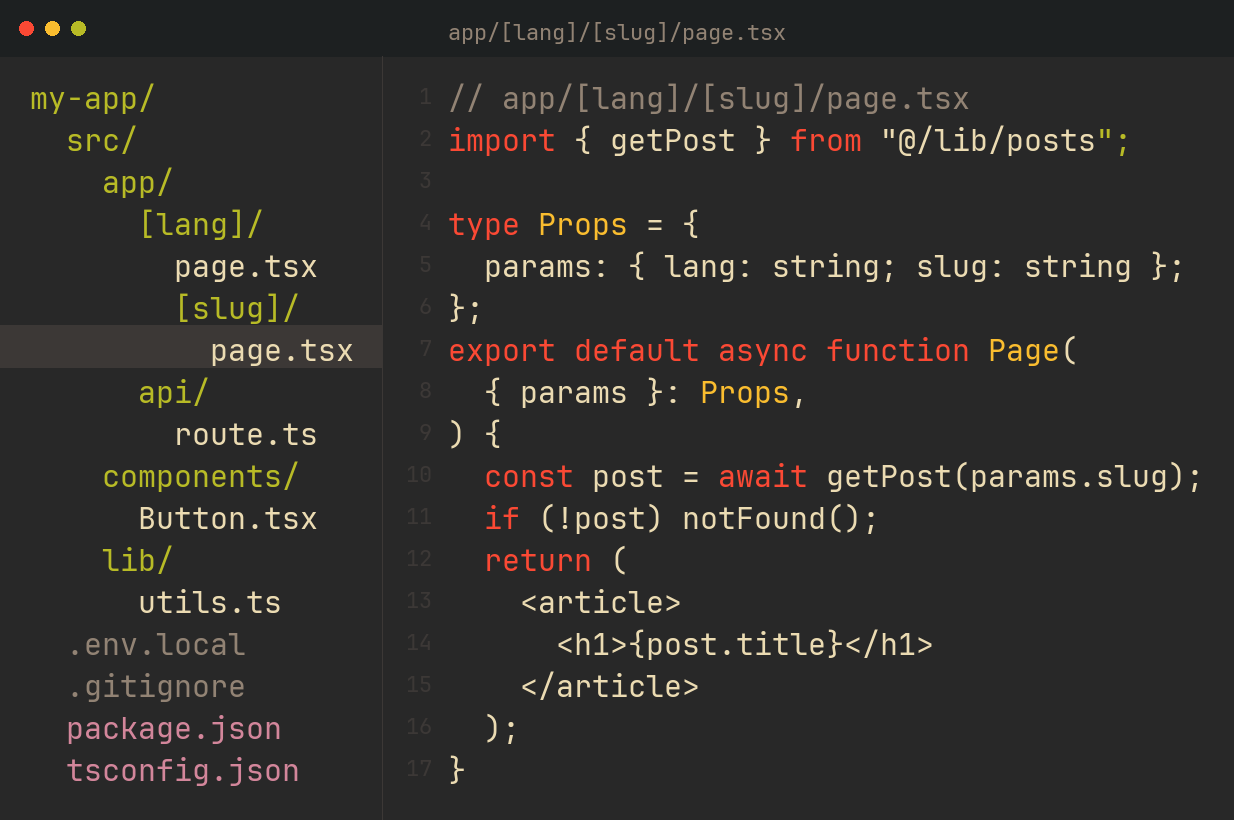 A minimal Neovim file tree, coloured by kind